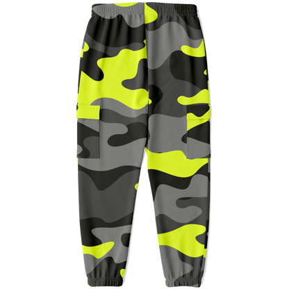 Camo Cargo Pants | Unisex | Black, Gray & Yellow Camouflage