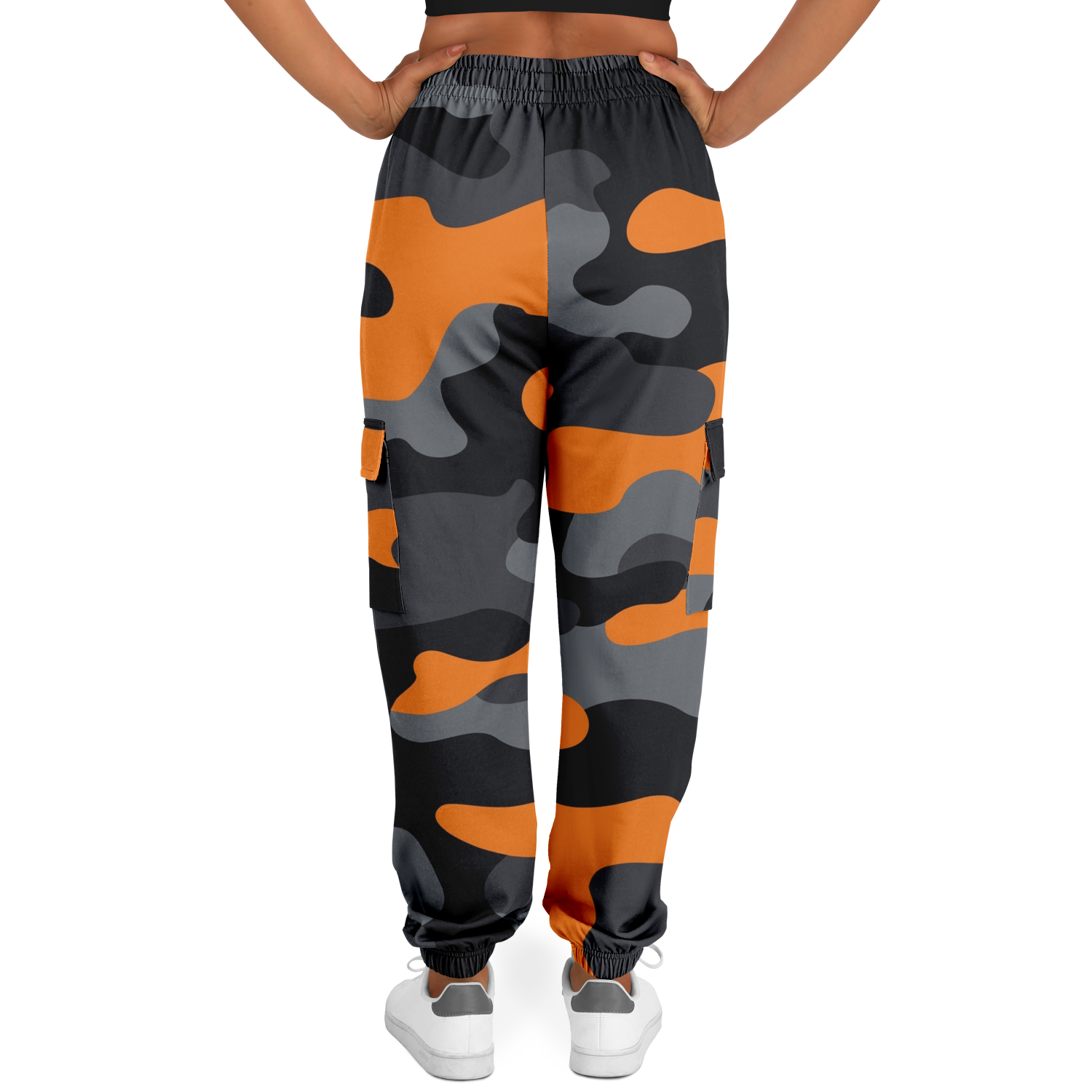 Camo Cargo Pants | Unisex | Orange, Gray & Black Camouflage