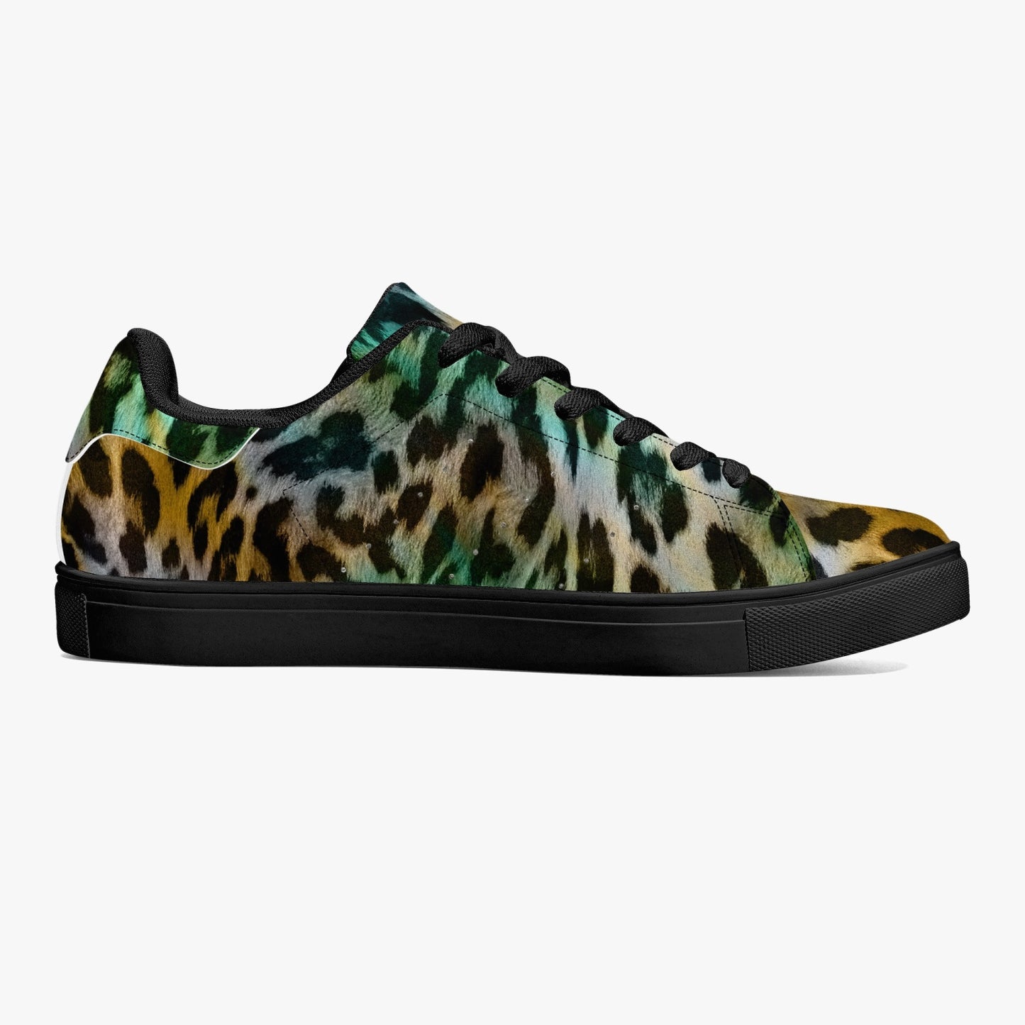 Leopard Sneakers | Classic Low-Top | Yellow and Blue