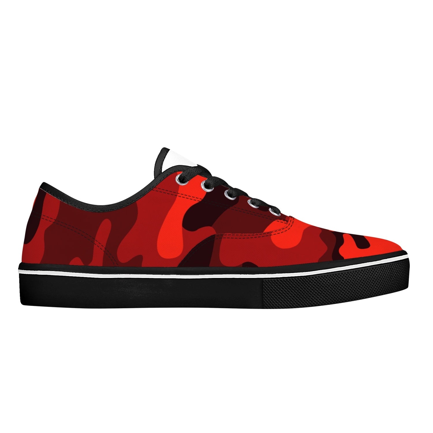 Camo Skate Shoes | Scarlet Red & Black Camouflage