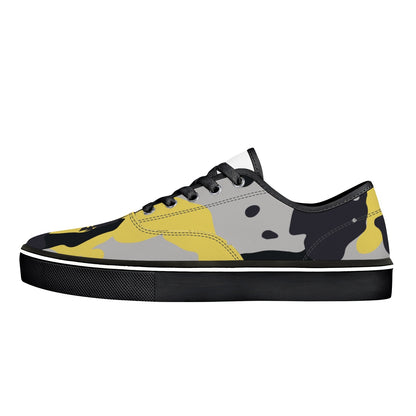 Camo Skate Shoes | Yellow, Black, and Silver Camouflage