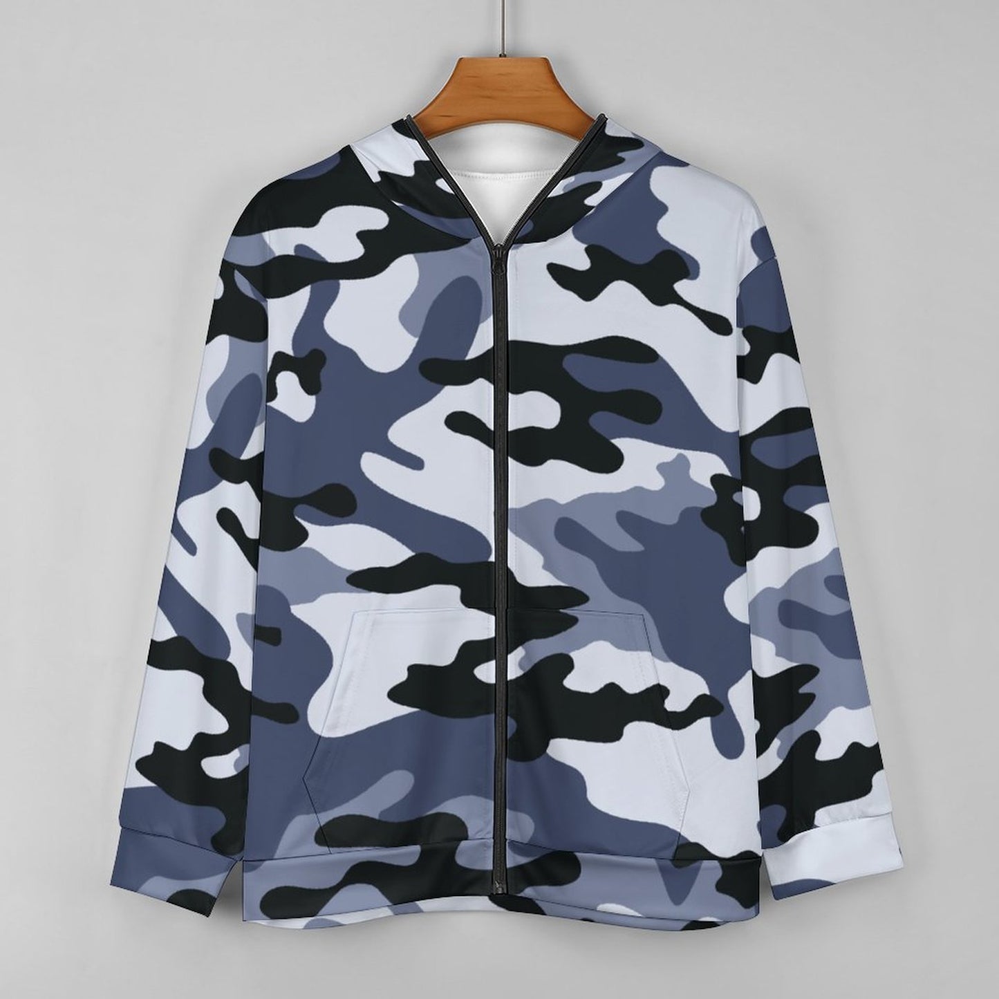 Zip up Camo Hoodie | Light Blue Camouflage