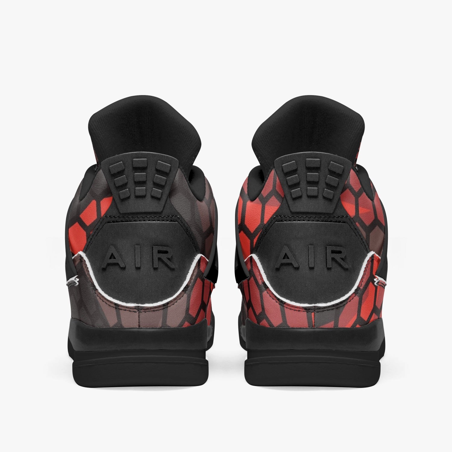 Camo Jordans AJ4 | Red & Black Hive Camouflage