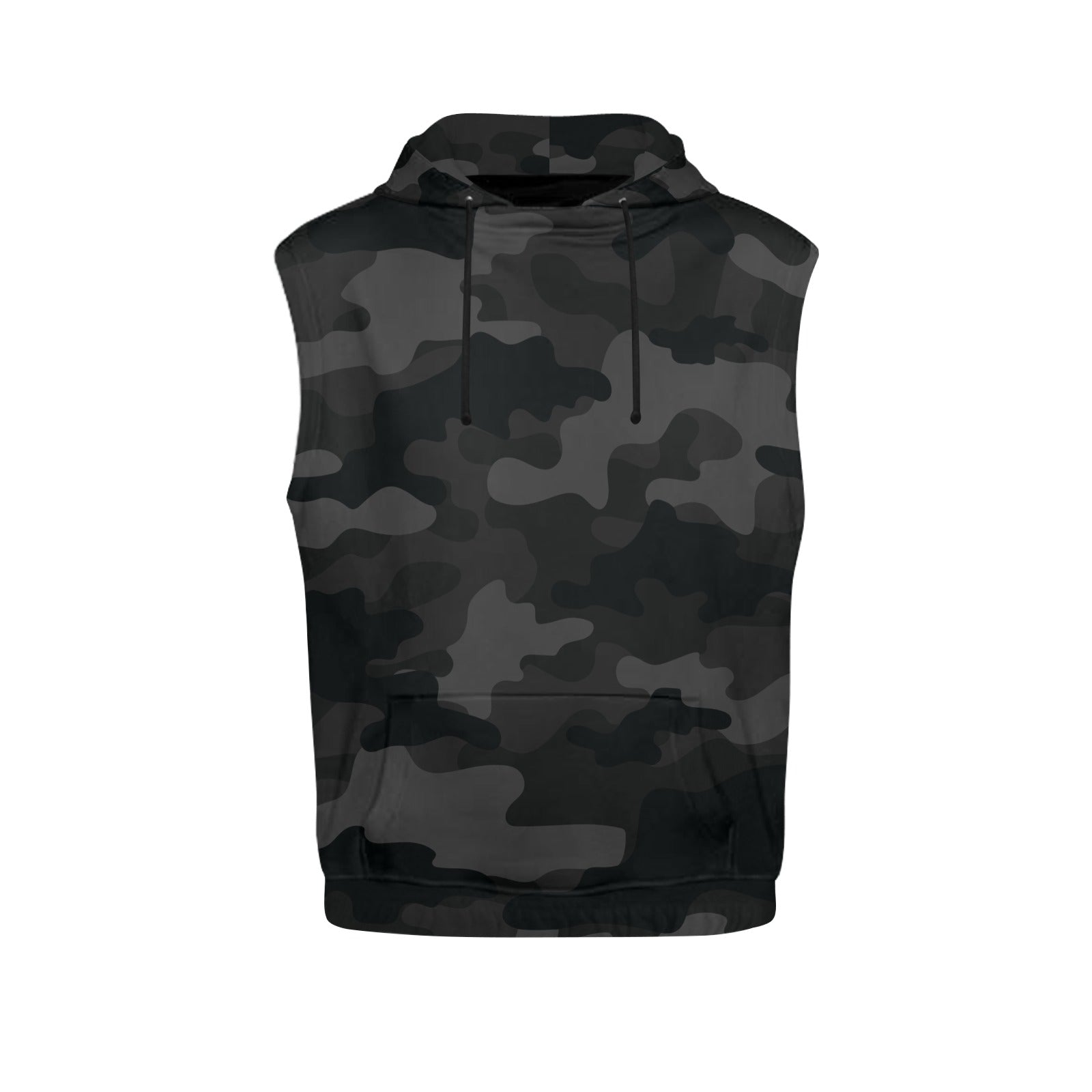 Sleeveless Camo Hoodie For Women | Black Camouflage