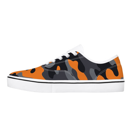 Camo Skate Shoes | Orange, Black, and Gray Camouflage