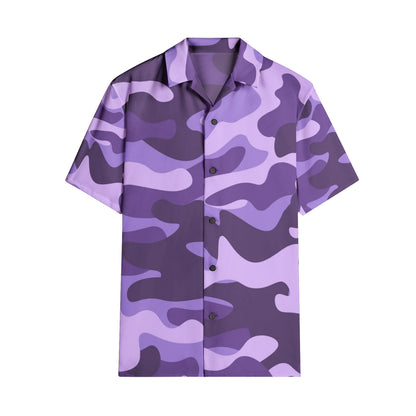 Cotton Camo Shirt For Men | Purple & Blue Short-Sleeve