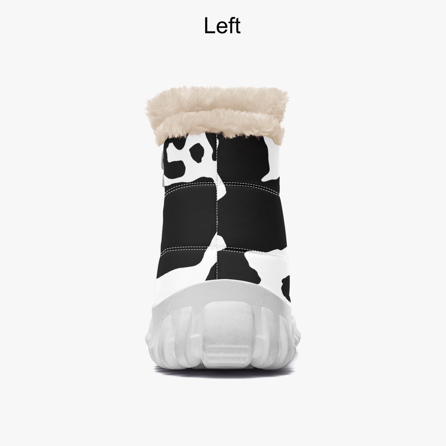 Camo Boots | Cotton-pad Fur Zipper Up | Black and White