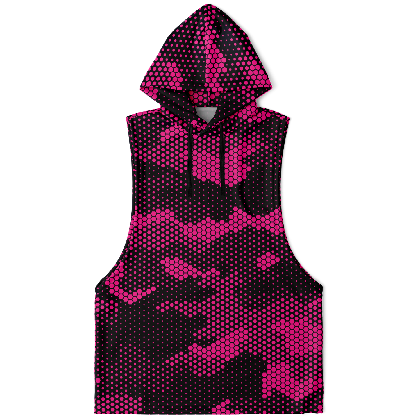 Sleeveless Hoodie | Pink Digital Dotted Camouflage