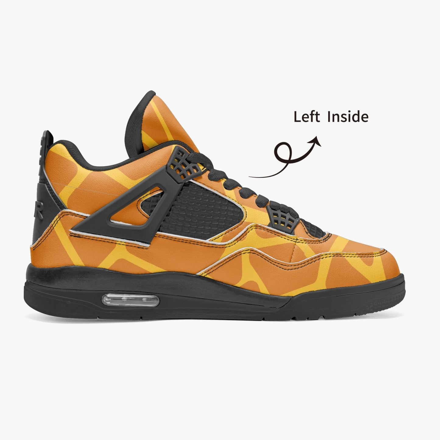 Giraffe Jordans AJ4 | Brown and Yellow Sneakers