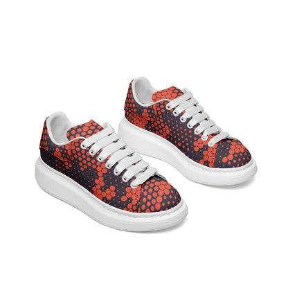 Oversized McQueen Sneakers | Orange Blue Digital Camouflage