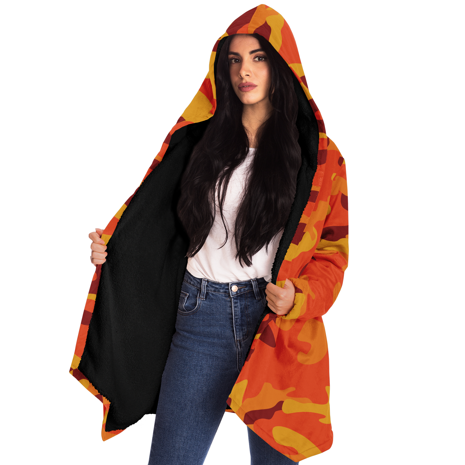 Camo Cloak | Orange & Red Camouflage | Microfleece