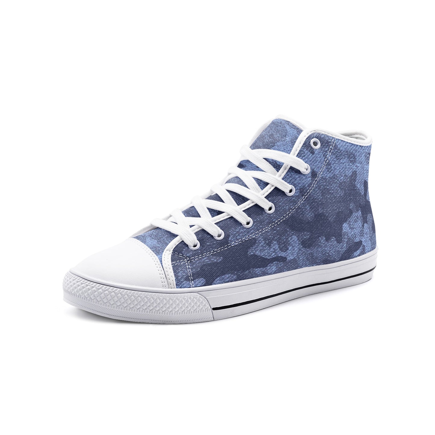 Camo Shoes | High Top Canvas | Denim Blue Camouflage