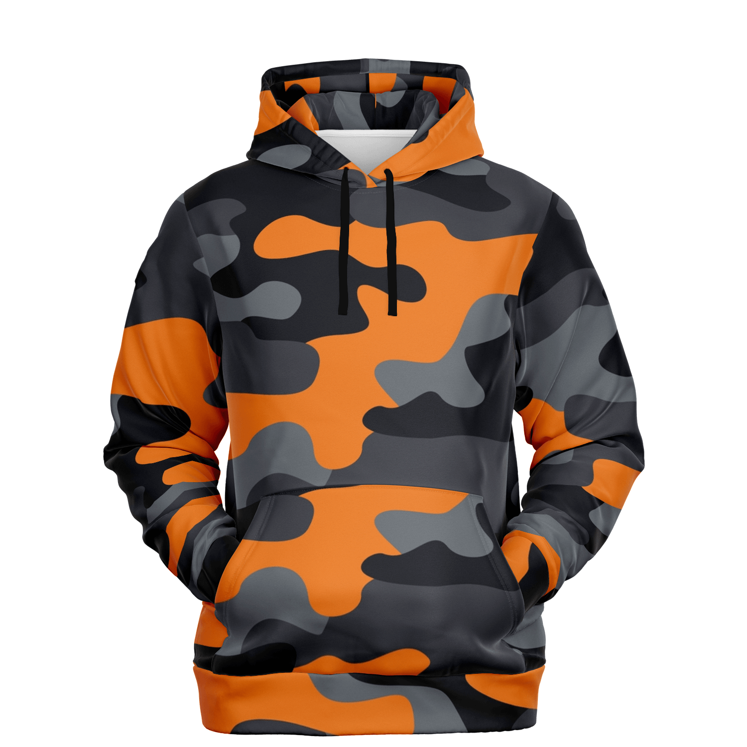 Camo Hoodie | Orange, Gray & Black Camouflage