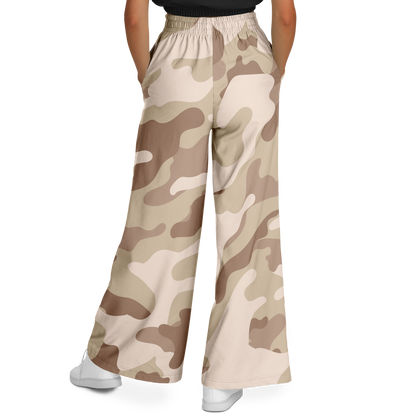 Camo Wide Leg Pants | Brown Desert Camouflage