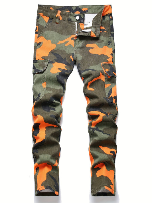 Men's Casual Camouflage Pattern Jeans | Street Style Denim Pants