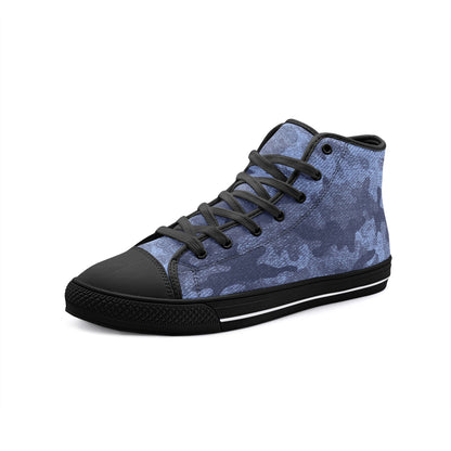 Camo Shoes | High Top Canvas | Denim Blue Camouflage