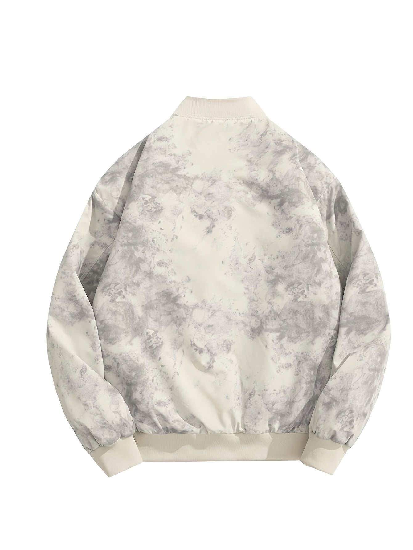 Vintage White Camo Jacket | Baseball Collar Long Sleeve Coat