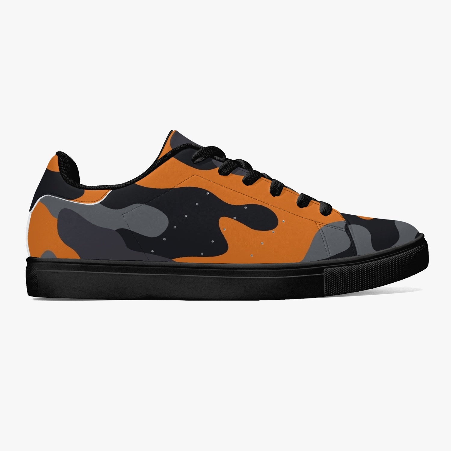 Camo Sneakers | Classic Low-Top | Orange, Black, & Gray