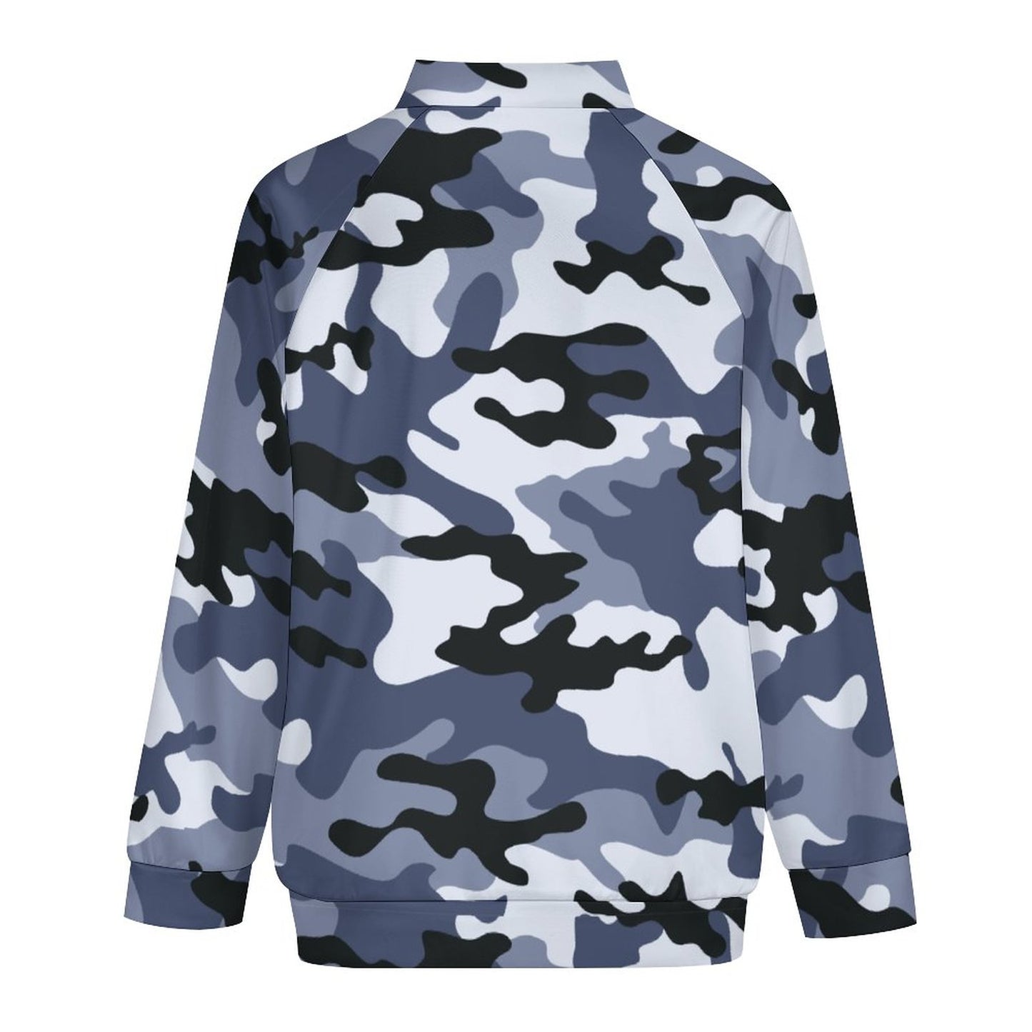 Camo Shirt | Raglan Zip-up | Light Blue