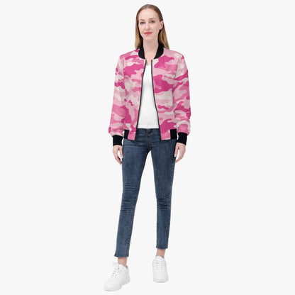 Women's Camo Bomber Jacket | Lavender Pink Camouflage