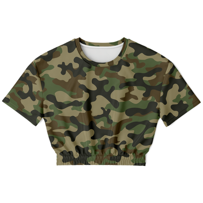 Camo Crop Top Sweatshirt | Military Brown Camouflage