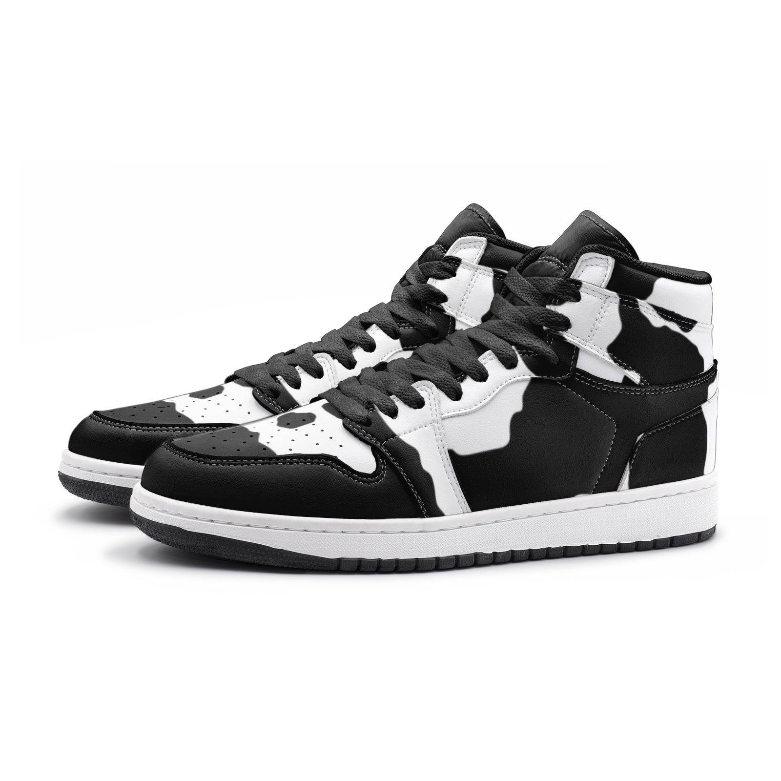 Camo Sneakers | High-Top | Black and White Camouflage