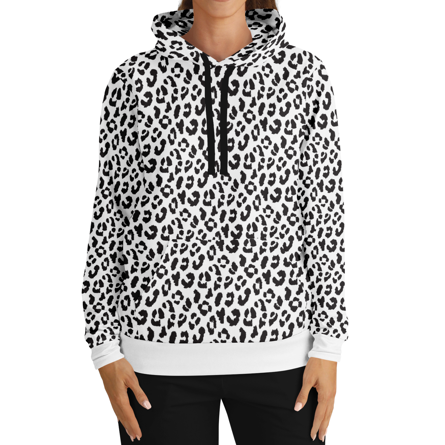 Leopard Hoodie | Black and White Pattern | Unisex