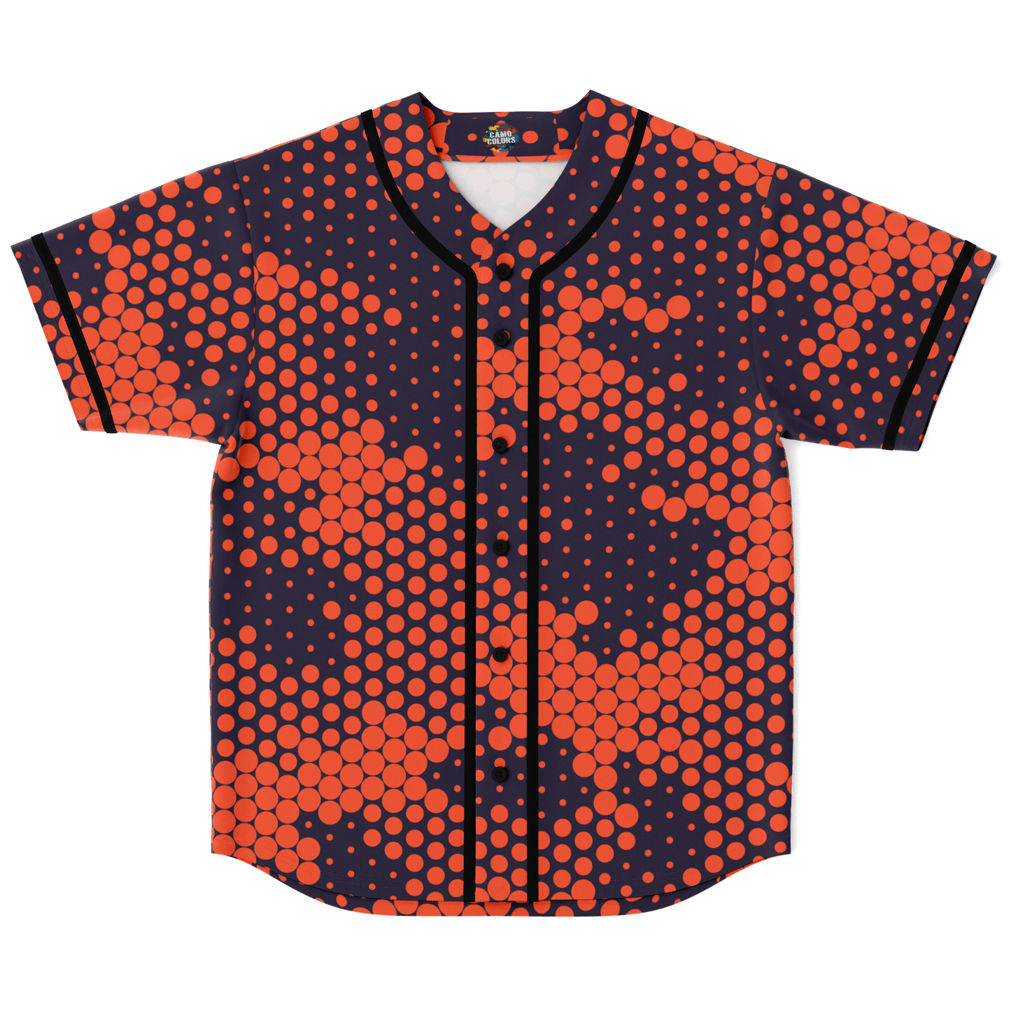 Camo Baseball Jersey | Orange & Blue Digital Camouflage