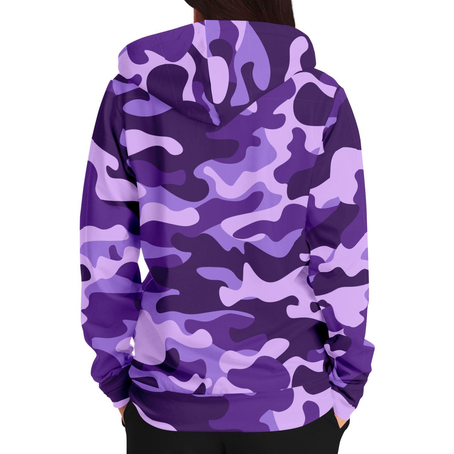 Zip-Up Hoodie | Purple, Blue, and Mauve Camouflage