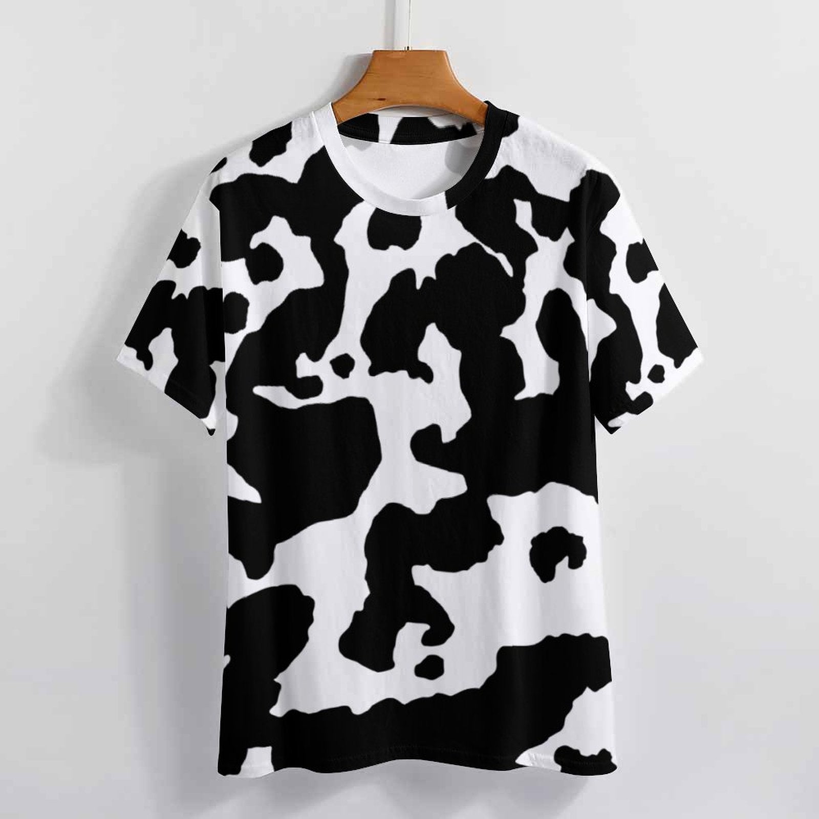 Camo Shirt | Black & White Cow Camouflage T