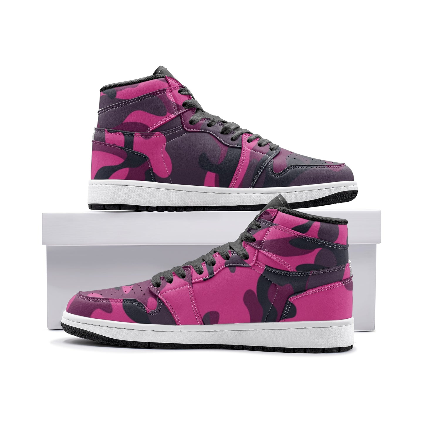 Pink Camo Sneakers | Onyx & Deep Blue Mixed Camouflage