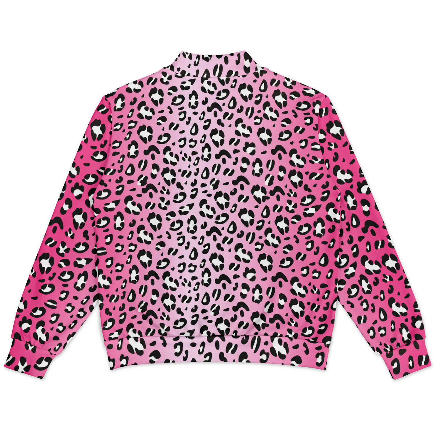 Baseball Jacket in Pink, Black & White Leopard Pattern