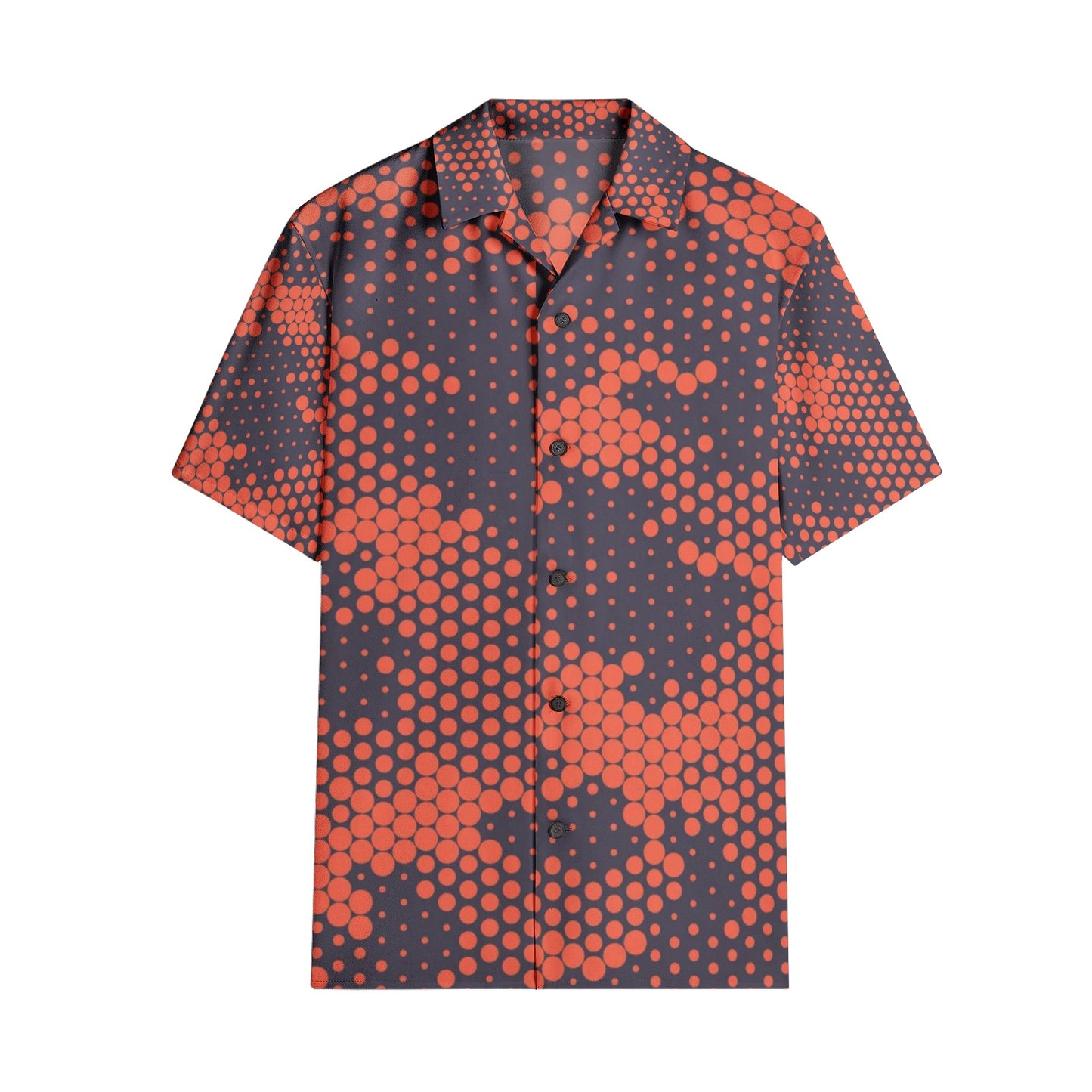 Cotton Camo Shirt For Men | Orange & Blue Short-Sleeve