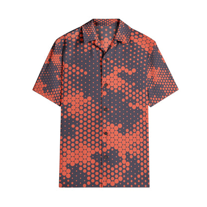 Cotton Camo Shirt For Men | Orange & Blue Short-Sleeve