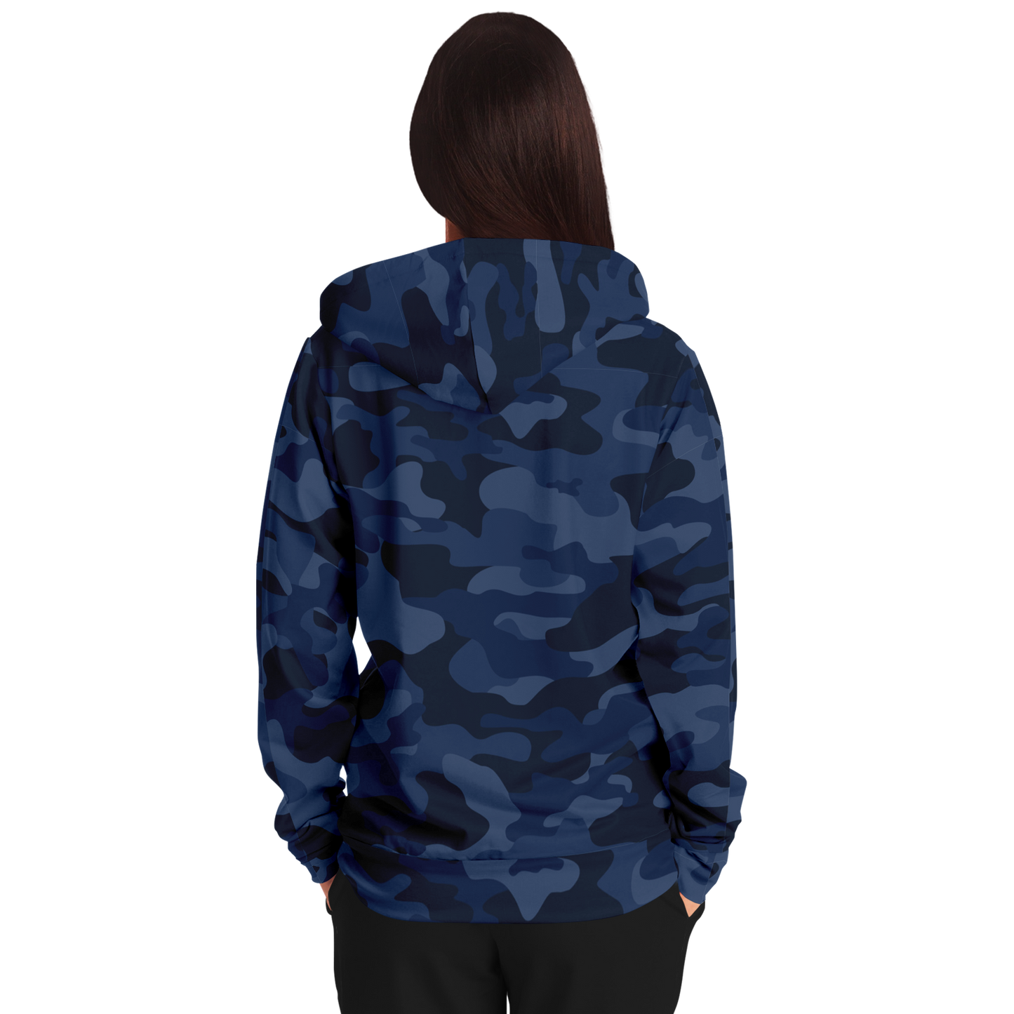 Zip-Up Hoodie | Deep Blue Camouflage