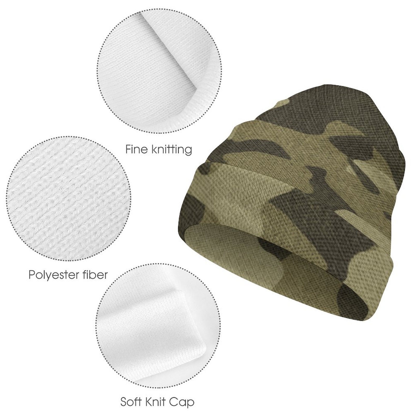 Camo Beanie | Green Fabric Camouflage