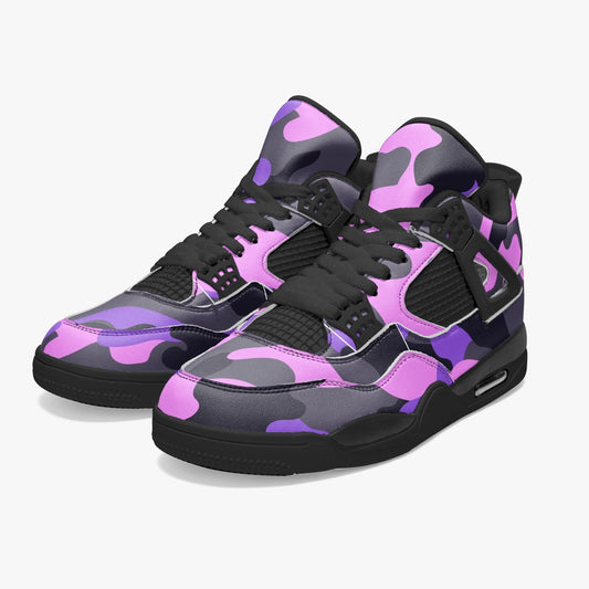 Camo Jordans AJ4 | Mixed Black, Pink & Indigo Camouflage