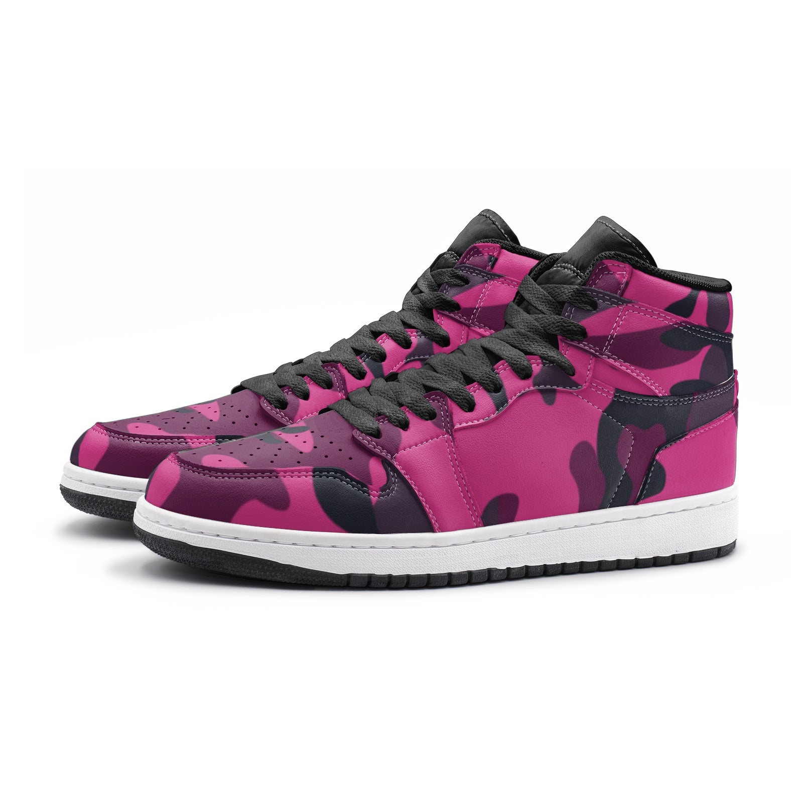 Pink Camo Sneakers | Onyx & Deep Blue Mixed Camouflage