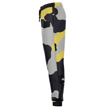 Camo Joggers | Unisex | Yellow, Black & Silver Camouflage