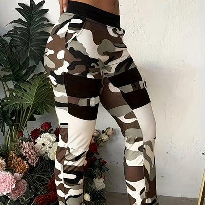 Women's High-Waisted Camo Stretchy Jeans | Casual Style