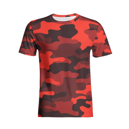 Camo T-shirt | Cotton | Unisex | Scarlet Red and Black