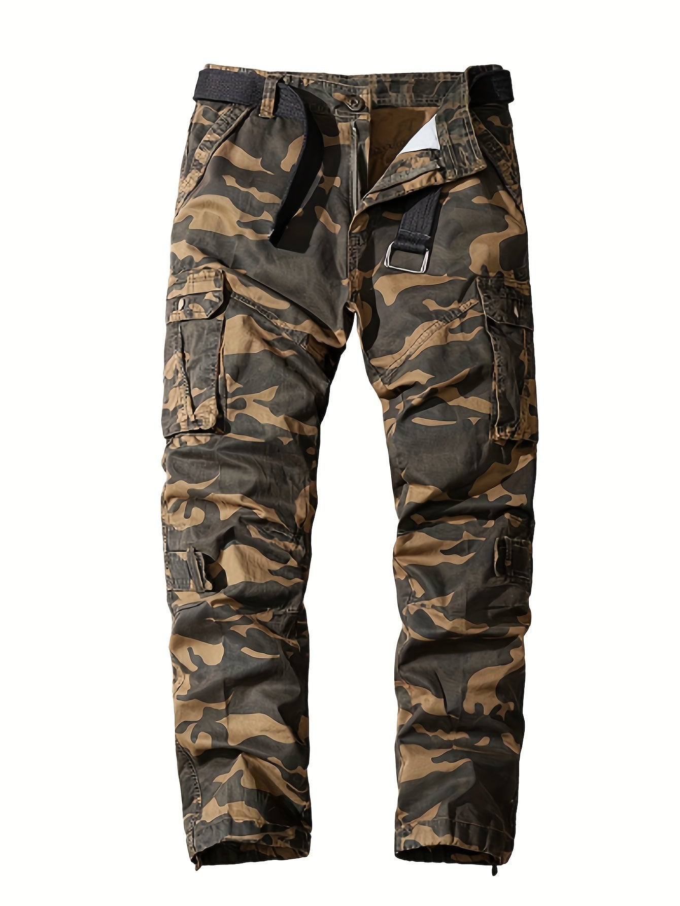 Men's Camo Twill Trousers: Straight Fit, Casual & Sports Workwear