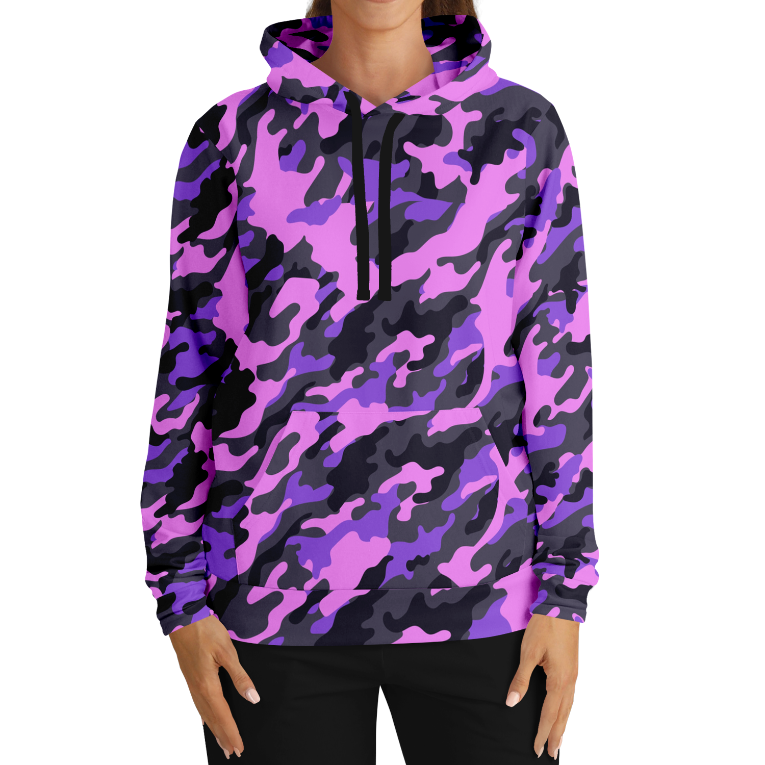 Pink Camo Hoodie | Black & Indigo Mixed Camouflage