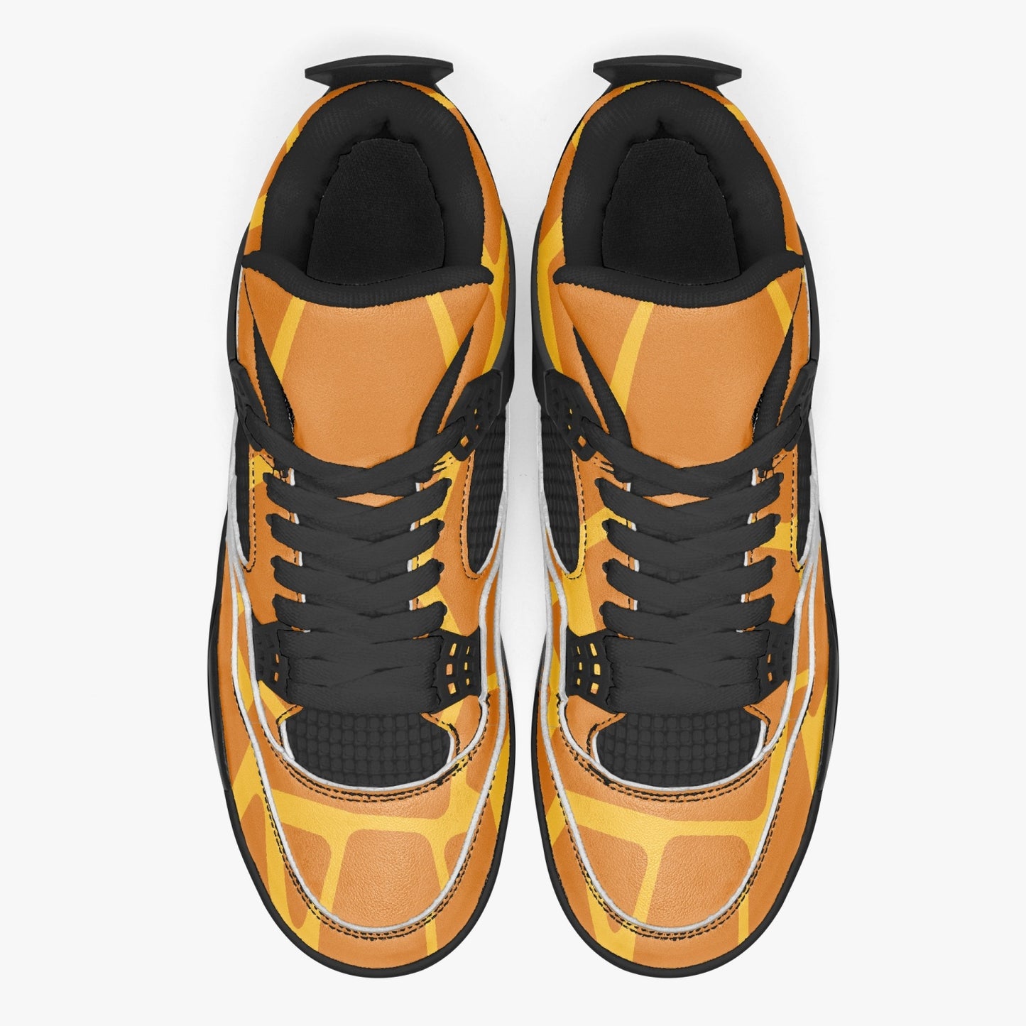 Giraffe Jordans AJ4 | Brown and Yellow Sneakers