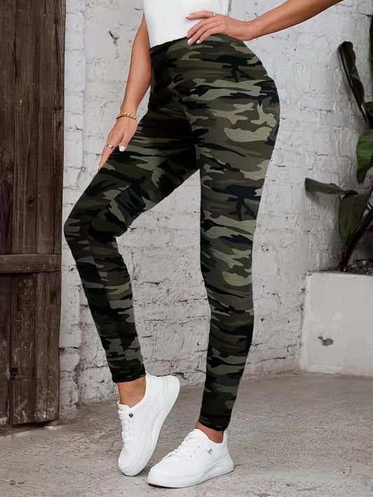 Camo Print Leggings For Women | Casual High Waist Stretchy Fabric