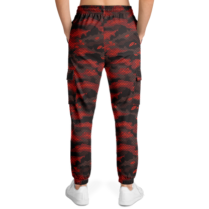 Red Camo Cargo Pants | Geometric Hive | Unisex