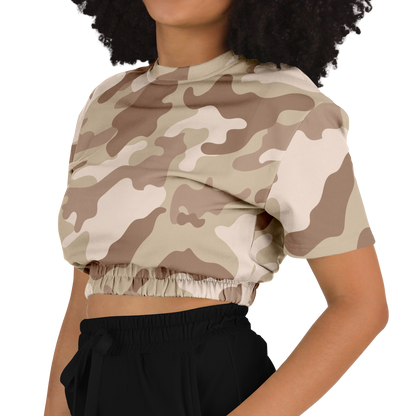 Camo Crop Top Sweatshirt | Brown Desert Camouflage