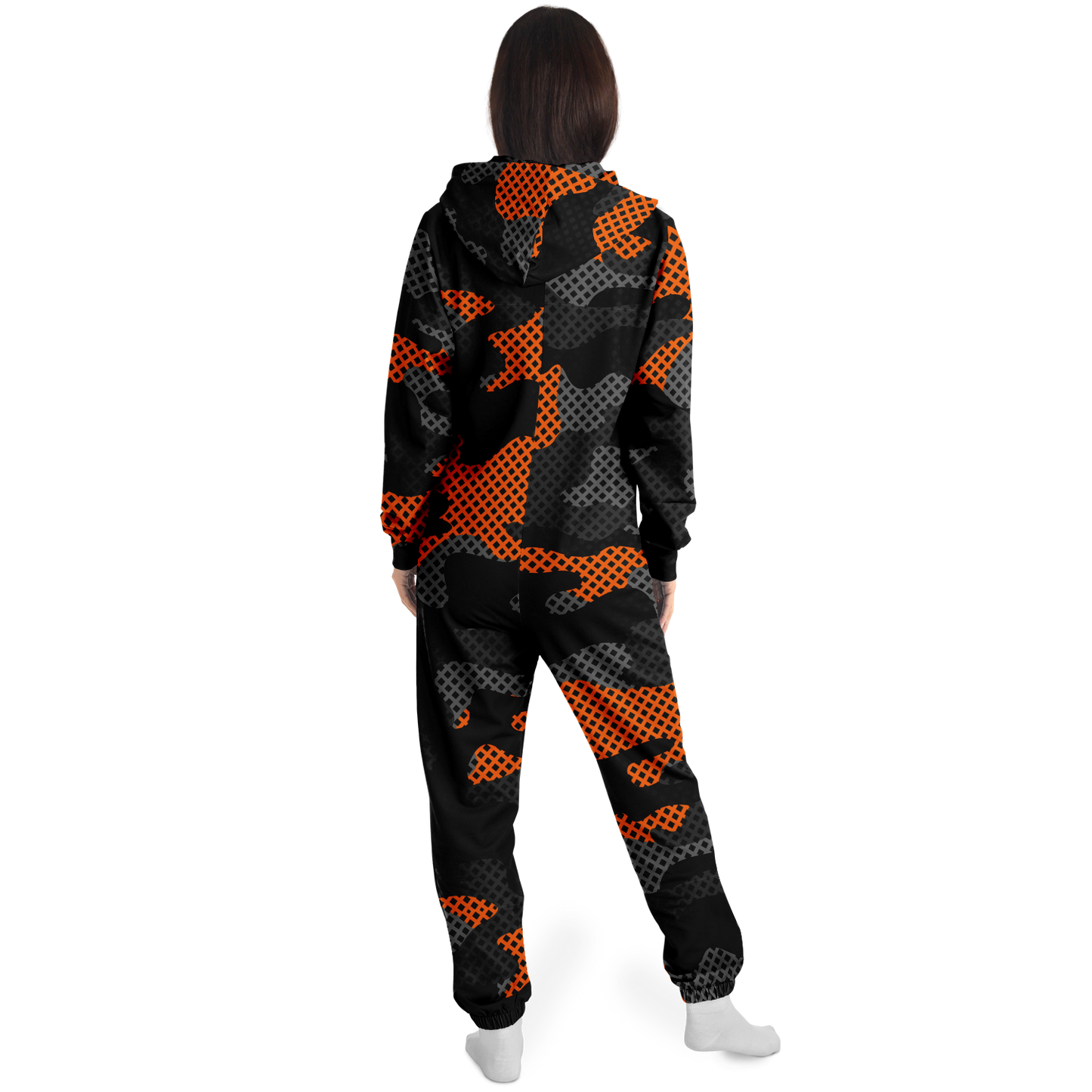 Camo Onesie | Orange and Black Pixel Camouflage