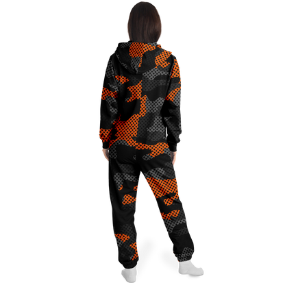 Camo Onesie | Orange and Black Pixel Camouflage