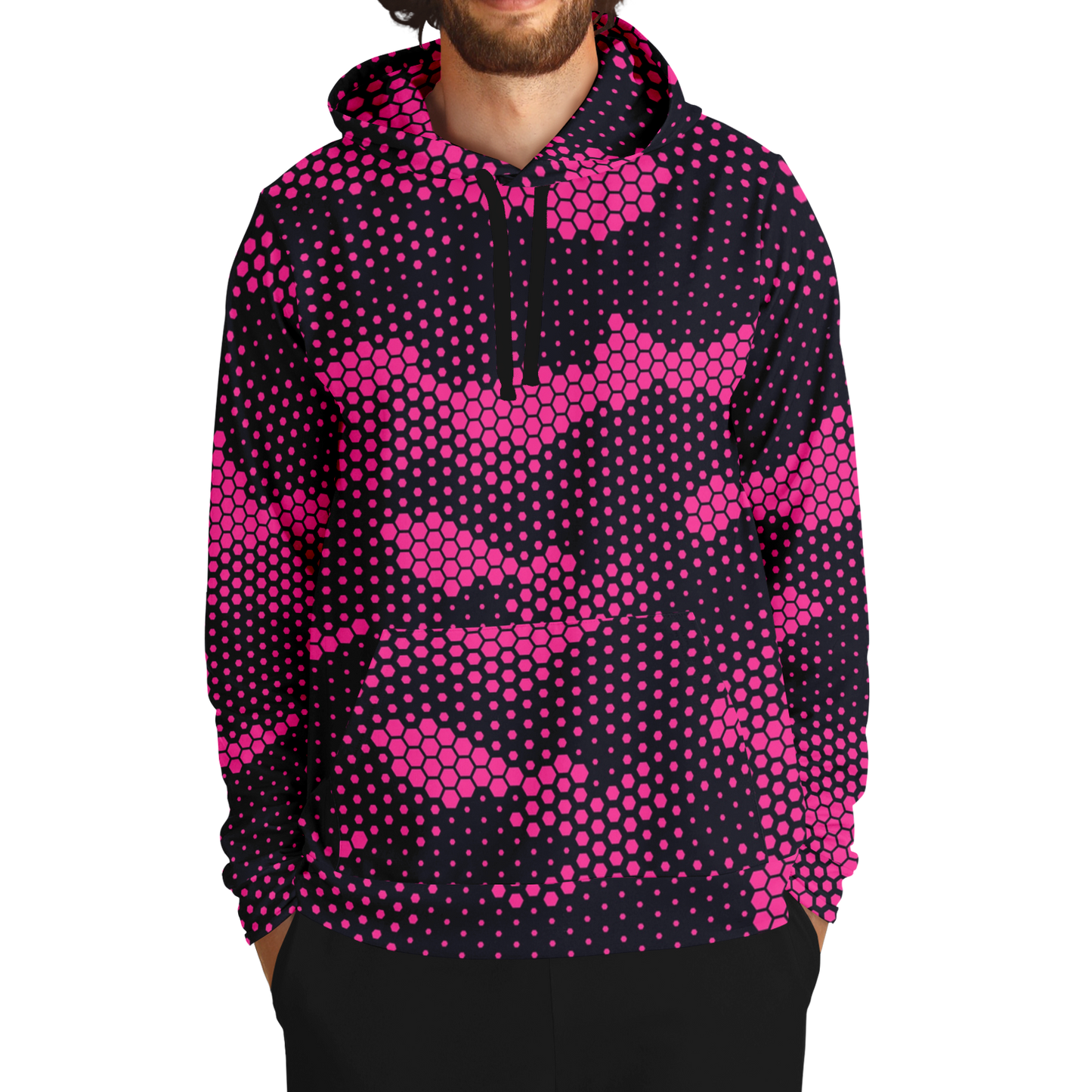 Camo Hoodie | Pink Digital Dotted Hexagonal Pullover